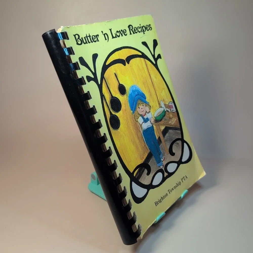 Butter N Love Recipes 1984 Brighton Township PTA Cookbook Plastic Comb Bound